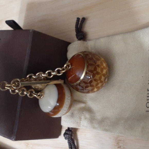 LOUIS VUITTON BIJOUX SAC MINI LIN CROOSETTE KEYCHAIN BAG CHARM - Picture 4 of 7